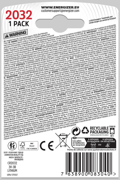 Immagine prodotto Energizer CR2032 Litio (1 pz., CR2032, 240 mAh)