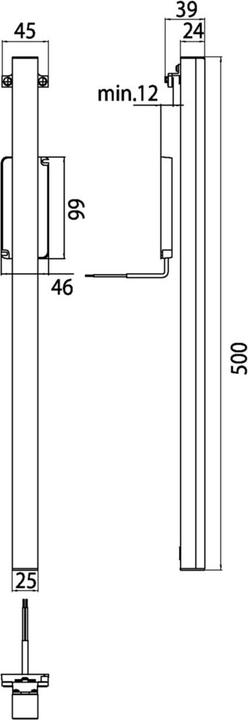 Produktbild Emco LED-Spiegel-Klemmleuchte SYSTEM 2 senkrecht, chrom 500mm