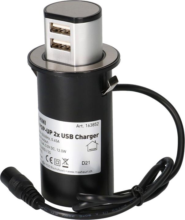 Immagine prodotto Max Hauri Mini caricatore pop-up (2 x, USB-A, 2 m)