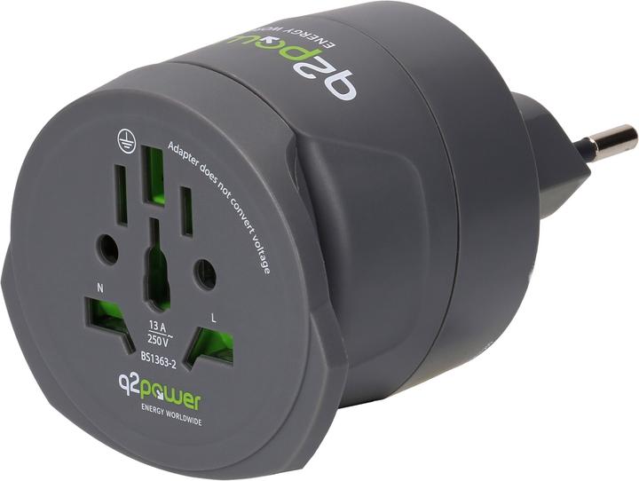 Actual product image Q2 Power Q2Power Travel Adapter World