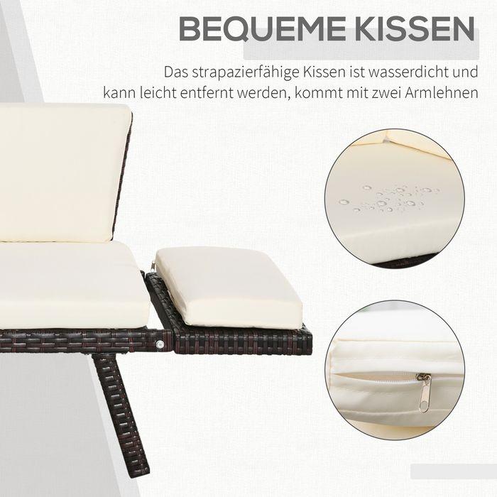 Produktbild Outsunny Gartensofa mit klappbaren Armlehnen