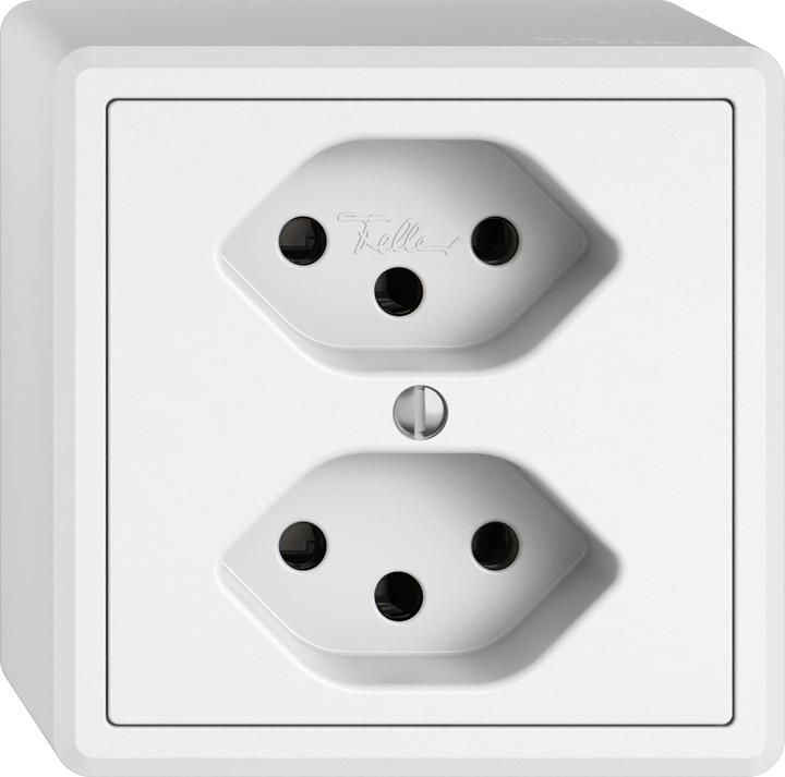 Feller EDIZIO Liv surface-mounted socket outlet 2xT13 ws