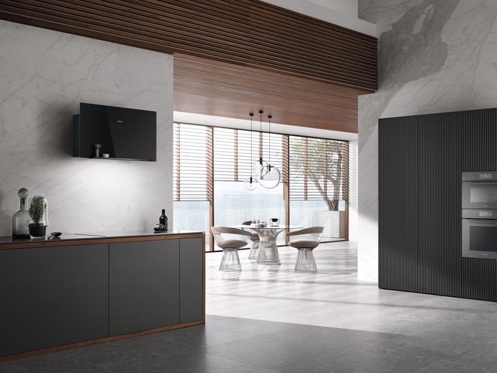 Produktbild Miele Dunstabzugshaube DA 9092 W Screen Obsidianschwarz (Wandhaube)