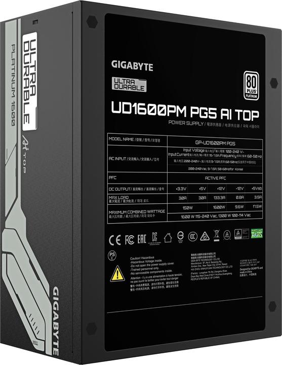 Actual product image Gigabyte 1600W PLAT F/M UD1600PM AI TOP (1600 W)