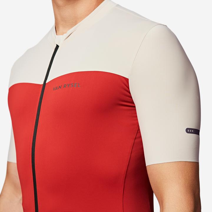 Image du produit Van rysel Maillot vélo route manches courtes été ajusté homme - EDR 2 rouge / beige (S)