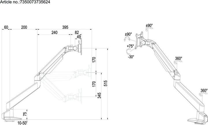 Produktbild Multibrackets MB Gasliftarm HD (Tisch, 32")