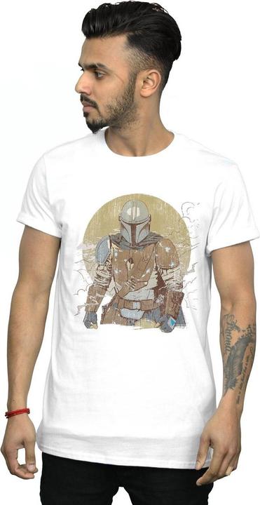 Image du produit Star Wars - T-shirt THE MANDALORIAN DISTRESSED WARRIOR - Homme (L)