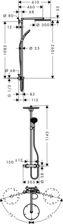 Image du produit hansgrohe Showerpipe RAINDANCE SELECT S 300 Air