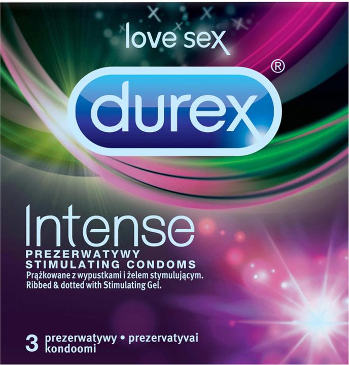 Produktbild Durex Intense ribbed condoms with tabs and stimulant gel 3pcs (3 Stk.)