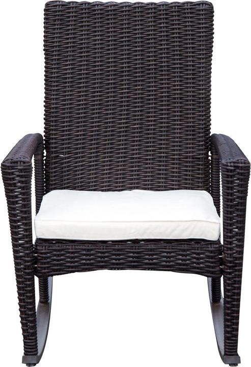 Produktbild Outsunny Polyrattan Schaukelstuhl mit Kissen