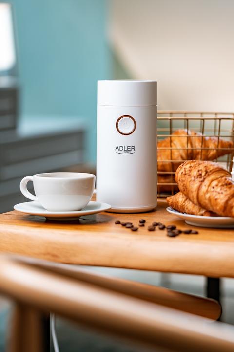 Immagine prodotto Adler Macinacaffè AD4446wg 150 W, Capacità chicchi di caffè 75 g, Interruttore di sicurezza sul (Spina UE)