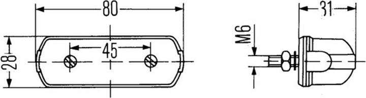 Productafbeelding Hella Nummerplaatverlichting Nummerplaatverlichting links, rechts, achter 12 V, 24 V