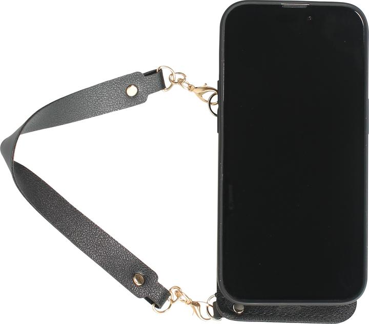 Immagine prodotto PhoneLook Coque Silicone soft touch avec pochette à cartes ou argent en cuir et lanière intégrée (Apple iPhone 14 Pro)