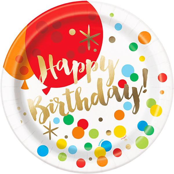 Image du produit Unique Party - Assiettes anniversaire (8 x)