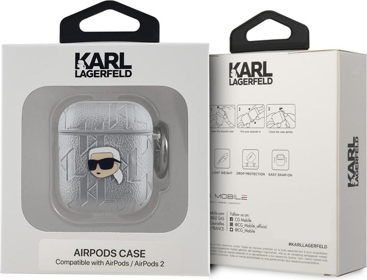 Image du produit Karl Lagerfeld AirPods 1/2 PU Embossé Tête Karl Case (Manchon pour casque d'écoute)
