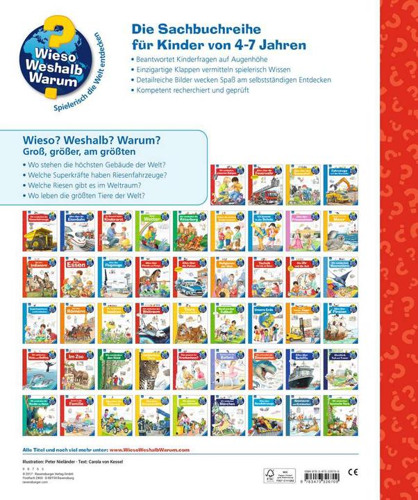 Actual product image Ravensburger Gross, grösser, am grössten (Riesenbuch) (German, Carola of Boiler, 2017)