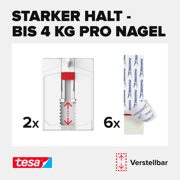 Actual product image tesa Adhesive nail for tiles & metal, height-adjustable