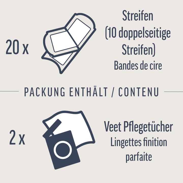 Image du produit Veet Bandes de Cire Froide Corps Peaux Sensibles Pure (446.50 ml, 20 x, 76 g)