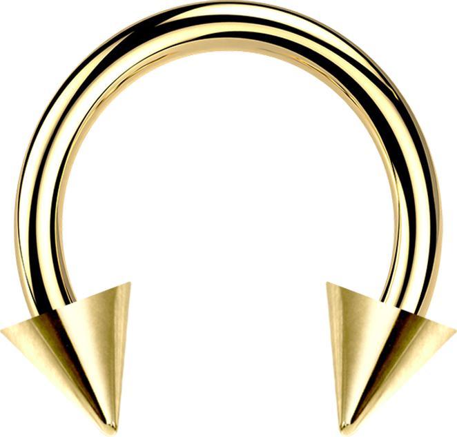 Star Piercing Circular Barbell vergoldet mit zwei Cones (Chirurgenstahl 316L)