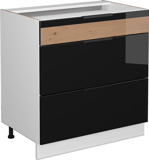 Black oak high gloss/white