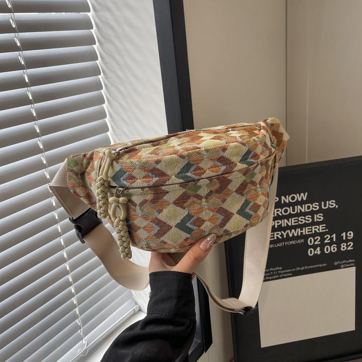 Only-Bags.Store Stylische Crossbody Gürteltasche - Verstellbarer Gurt, Nylon, Reissverschluss, Polyester gefüttert -