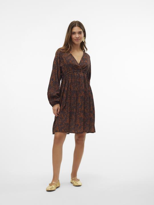 Produktbild Mamalicious Normal geschnitten V-Ausschnitt Elastische Bündchen Ballonärmel Kurzes Kleid Kleid (S)