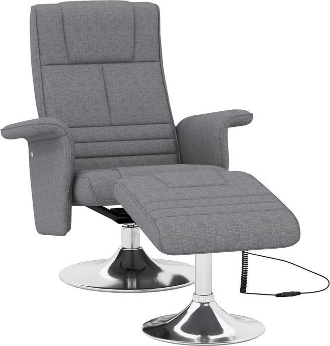 Immagine prodotto Swisshandel24 TV poltrona poggiapiedi funzione reclinabile elettrica vibrazione massaggio telecomando lino look