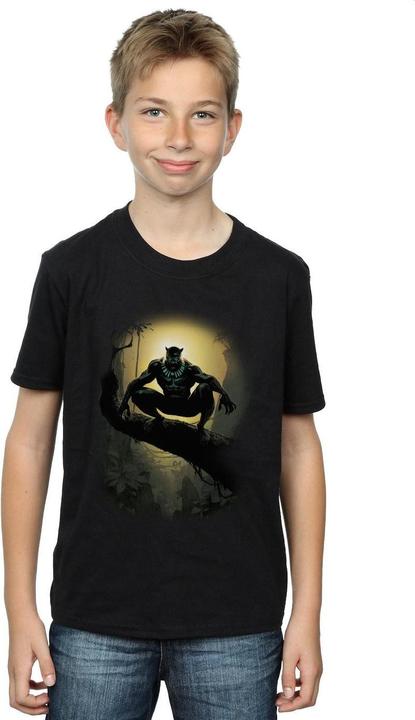 Actual product image Boys Black Panther Crouching T-Shirt (140, 146)