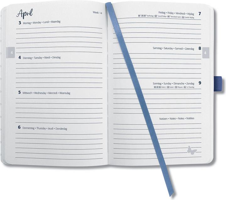 Immagine prodotto Jolie Agenda Flair 2025 J5100 1W/2S blu indaco ML A6 (A6, Tedesco, Inglese, Olandese, Francese)