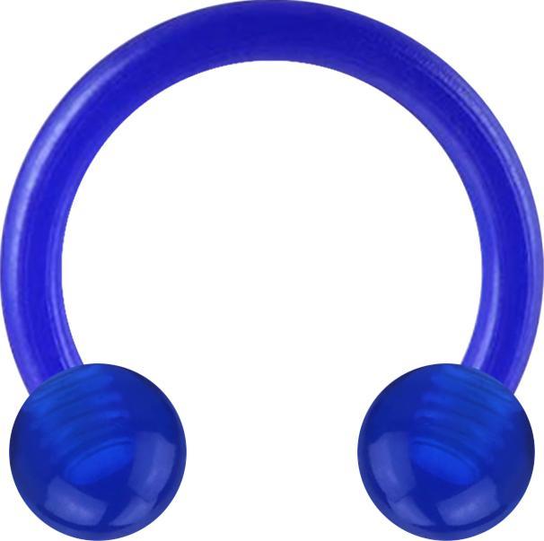 Star Piercing Micro Circular Barbell dunkelblau transparent mit zwei Kugeln (Acryl, ohne Messing)