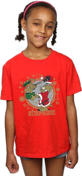 Actual product image Tom & Jerry Girls Christmas Surprise Cotton T-Shirt (116)