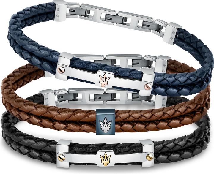 Immagine prodotto Maserati Armband (22 cm, Acciaio inossidabile, Cuoio, Riciclato)