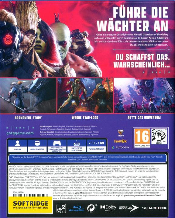 Image du produit Square Enix Les Gardiens de la Galaxie de Marvel (PS4, DE)