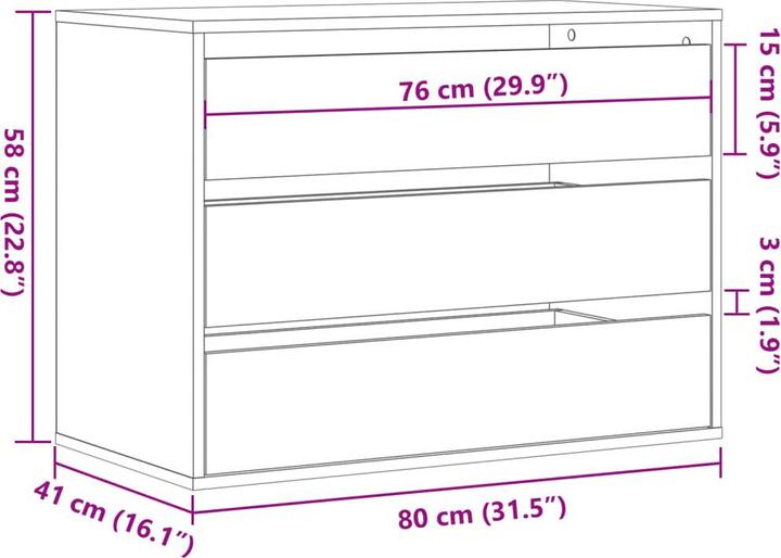 Actual product image VidaXL Lark (80 x 41 x 58 cm)