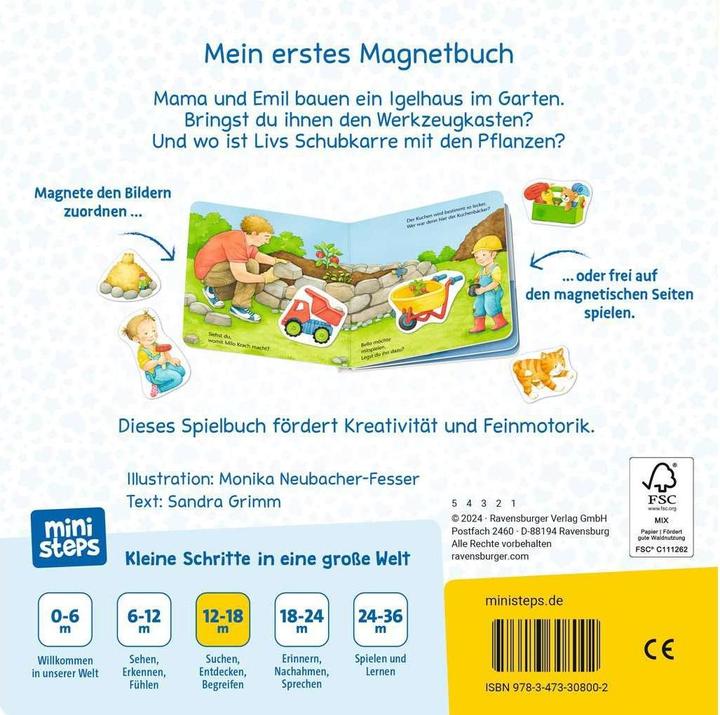 Image du produit Ravensburger les ministeps : Mon premier livre magnétique : Qui construit quoi? Chez moi (Allemand)