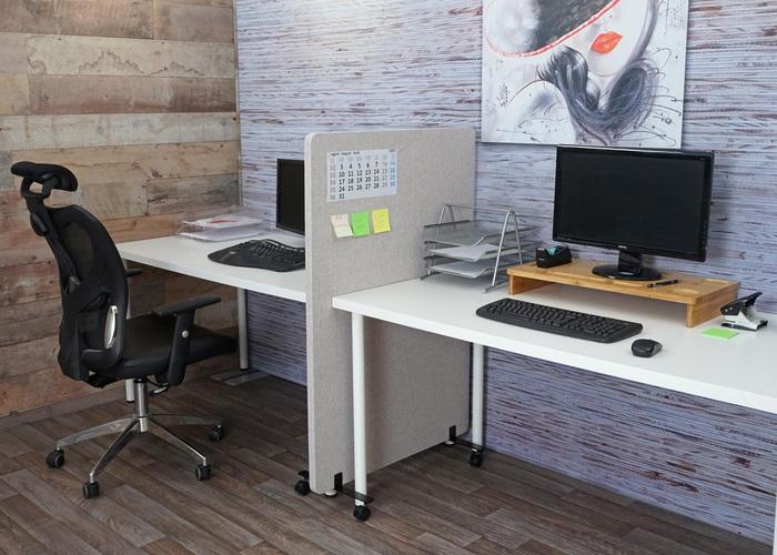 Actual product image Mendler Acoustic partition, office privacy screen room divider pinboard, double-walled rollable