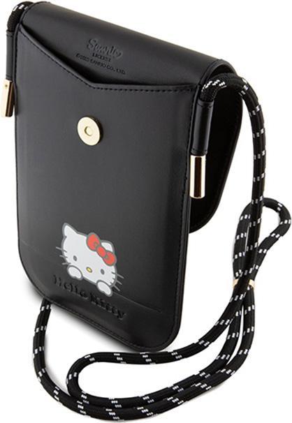 Actual product image Hello Kitty PU Smooth Leather Crossbody Case - black