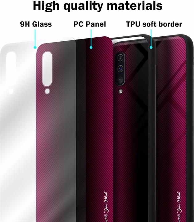 Actual product image Cadorabo TPU Striped Glass Cover (Samsung Galaxy A50s, Samsung Galaxy A30s, Samsung Galaxy A50)