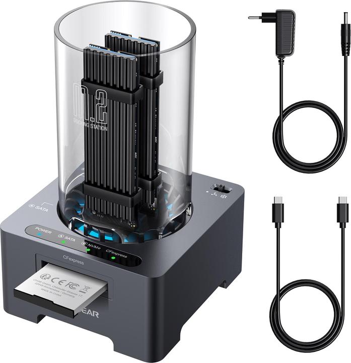 Produktbild Graugear Docking + Kartenleser für 1x M.2 NVMe, 1x M.2 NGFF, 1x CF-Express