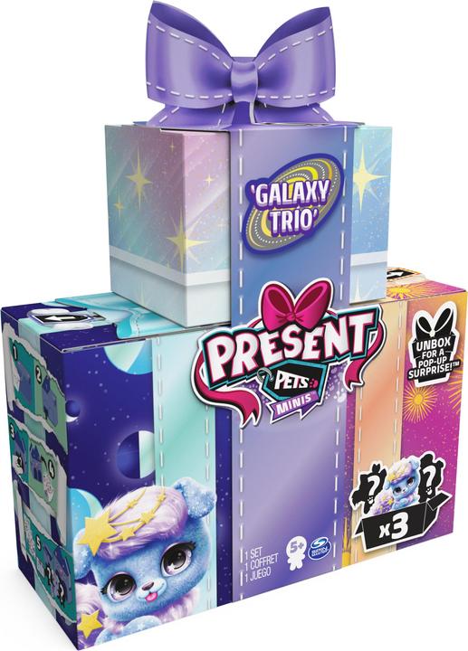 Actual product image Spin Master Present Pets Minis, galactic trio 3-pack with 7.6cm plush animals, children's toys for ma (20.65 cm)