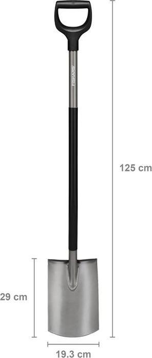 Actual product image Fiskars Ergonomic Rounded Spade Grey