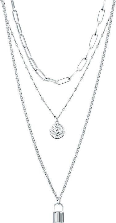 Lulu & Jane Damen Schloss Metall-Legierung silber 44,0 cm/48,0 cm/68,0 cm Basisette + 5,0 - 29113 (Metall-Legierung)