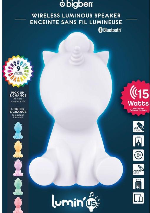 Image du produit Bigben Licorne Lumin'Us (8 h, Fonctionnement sur secteur, Fonctionnement sur batterie)