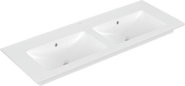 Villeroy & Boch V&B Schrank-Doppelwaschtisch VENTICELLO 1300x500mm, mit ÜL stone white C+ (50 cm, 130 cm)