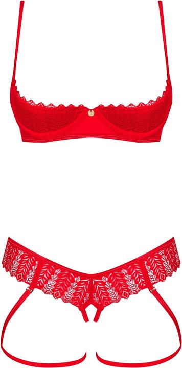 Immagine prodotto Obsessive - Ensemble Ouvert 2 Pièces Ingridia - Rouge (L, XL)