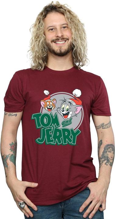 Actual product image Tom & Jerry Mens Christmas Greetings T-Shirt (M)