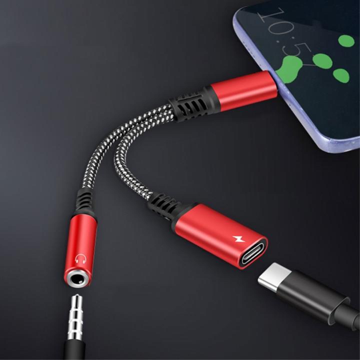 Actual product image Apfelkiste USB C auf 3.5mm Kopfhöreranschluss und USB C Port Nylon Kabel mit Power Delivery (60W) (USB Type C, USB Type C, 3.5mm jack)