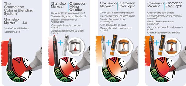 Produktbild Chameleon Aquarellfarbstifte Brushpen Color & Blending Set (Rot, Schwarz, Gelb, Purpur, Orange, Grau, Violett, Blau, Grün, 6 x)
