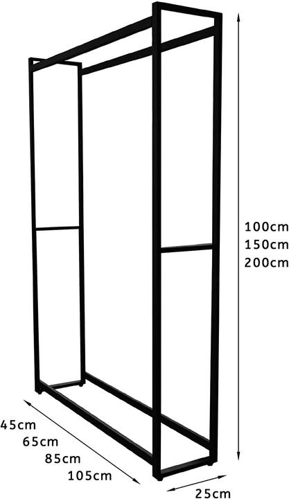 Produktbild Montixx Feuerholzregal, H150xB65xT25cm
