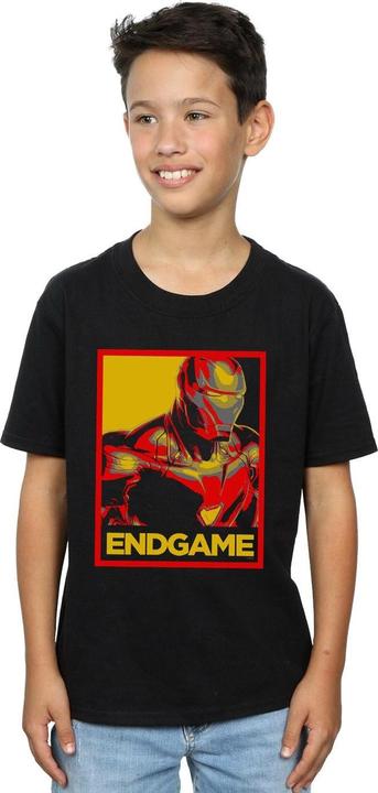 Actual product image Boys Avengers Endgame Iron Man Poster T-Shirt (128)
